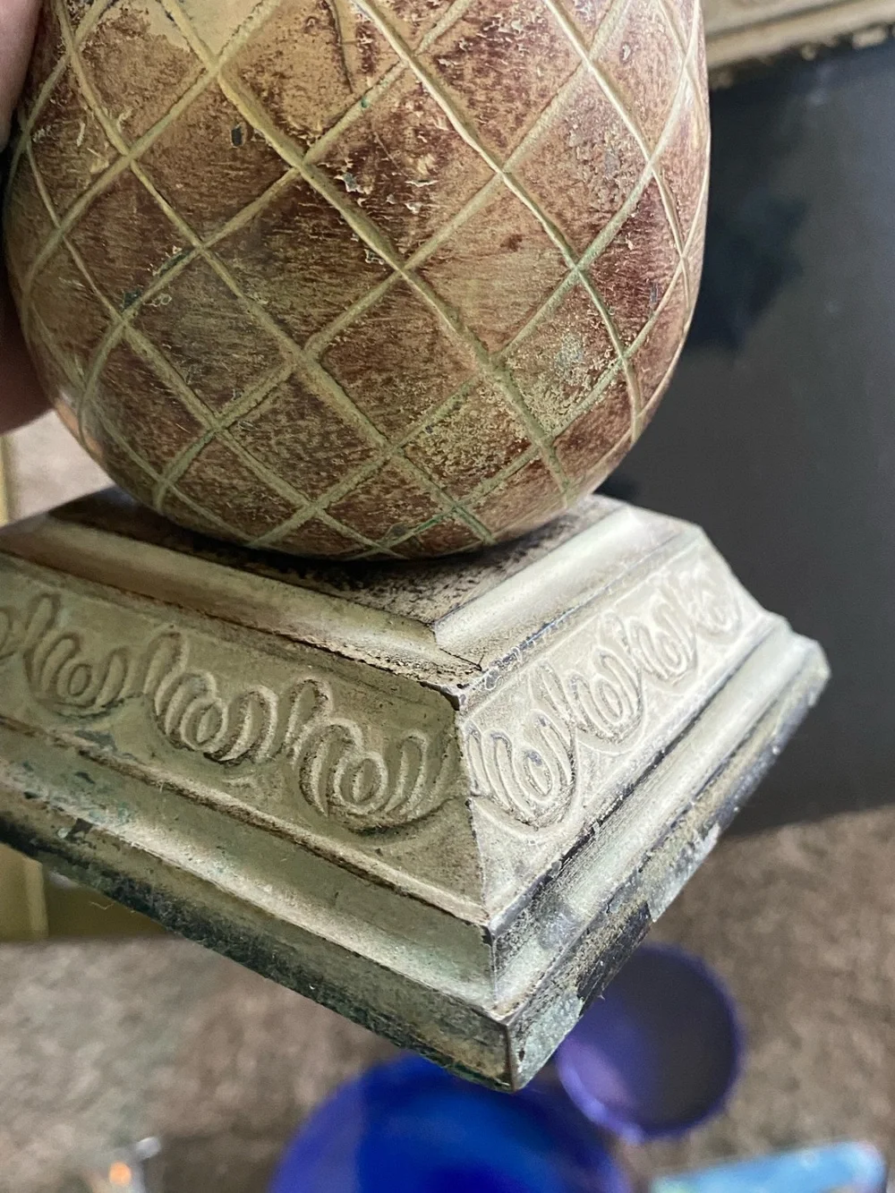 Vtg Metal Pineapple Pillar Candle Holders Set of 2 Bed Bath & Beyond 6.75”